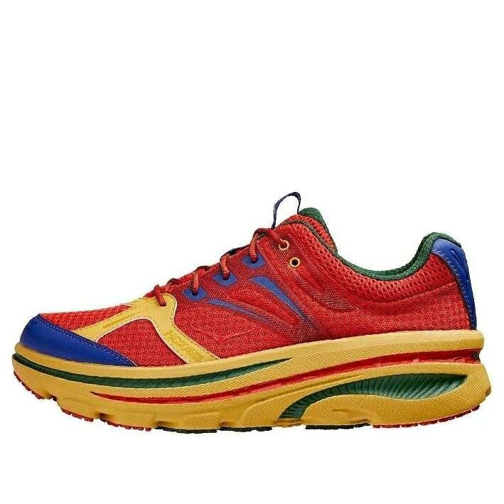 ホカオネオネ 赤 赤いこと 橙 オレンジ色 黄味がかった 黄み \u0027MULTICOLOR\u0027 スニーカー メンズ HOKA ONE ONE HOKA ONE X ENGINEERED GARMENTS BONDI B \u0027MULTI-COLOR\u0027 1107849-VPST / RED ORANGE YELLOW 靴-スニーカー-メンズ靴