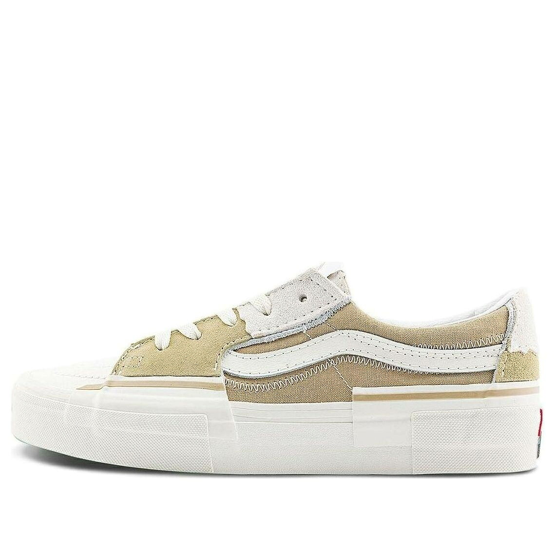 ヴァンズ バンズ 白いこと 白いこと 赤銅色 赤銅色 ベージュ \u0027BEIGE WHITE\u0027 スニーカー メンズ VANS SK8-LOW RECONSTRUCT VN0009QSCNI / WHITE BROWN BEIGE