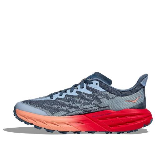 ホカオネオネ 青色 ブルー 赤 レッド 橙 オレンジ REAL PAPAYA スニーカー レディース HOKA ONE ONE (WMNS) HOKA ONE SPEEDGOAT 5 TEAL 1123158-RPY / BLUE RED ORANGE