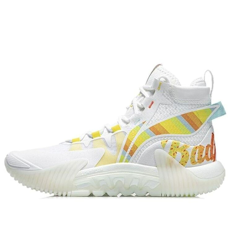 リーニン ハイ 白色 ホワイト 黄色 イエロー 'WHITE RAINBOW' スニーカー メンズ LI-NING BADFIVE 2 HIGH ABFR001-3 / WHITE YELLOW|スニケス