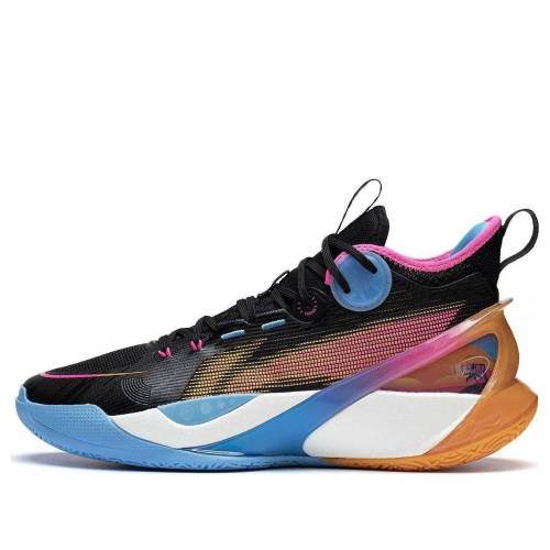 リーニン ウルトラ ミッド 青色 ブルー 黒色 ブラック ピンク 橙 オレンジ 'BLACK MULTI' スニーカー メンズ LI-NING SONIC 10 ULTRA MID BLUE ABAS145-5 / BLACK BLUE PINK ORANGE