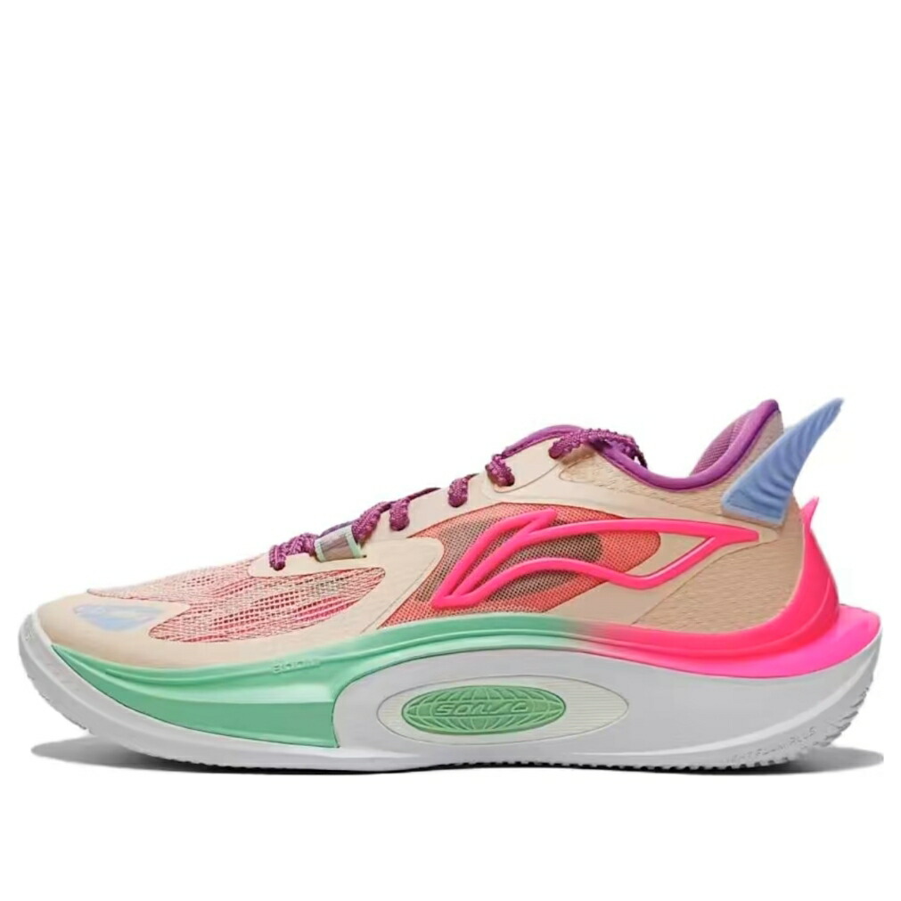 リーニン サクラ色 ベージュ 緑 緑であること 白いこと 白いこと \u0027BEIGE MINT\u0027 スニーカー メンズ LI-NING SONIC 11 V2 NEON PINK ABAT045-5 / BEIGE NEON PINK MINT GREEN WHITE