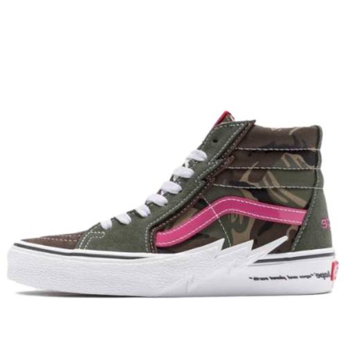 ヴァンズ バンズ スケートハイ 白色 ホワイト 緑 グリーン ピンク 'GREEN PINK' スニーカー レディース VANS (WMNS) X AAPE SK8-HI VOLT WHITE VN0A5JIVCMA1 / GREEN PINK WHITE