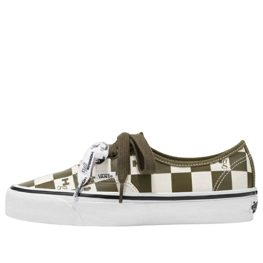 ヴァンズ バンズ オーセンティック 緑 緑であること \u0027MILITARY GREEN\u0027 スニーカー メンズ VANS X HOMMEGIRLS OTW AUTHENTIC 44 VN000EEUDOL / CHECKERBOARD MILITARY GREEN