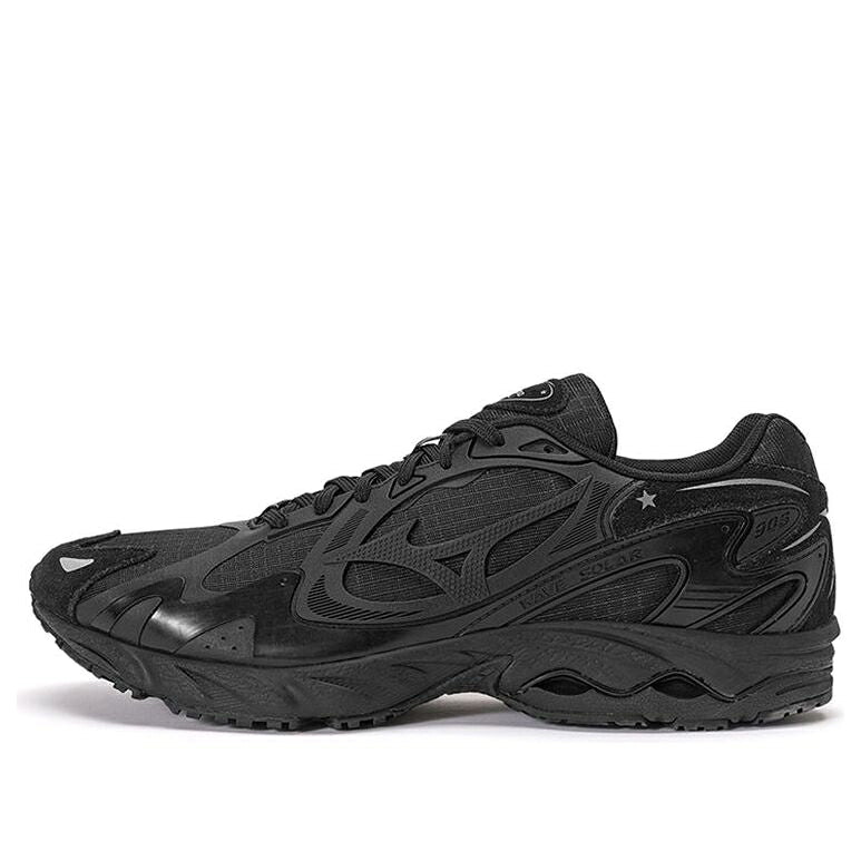 ミズノ 縮くれる ウェイブ 黒いこと 黒いこと \u0027SOLAR BLACK\u0027 スニーカー メンズ MIZUNO WAVE RIDER LOW D1GH222305 / BLACK