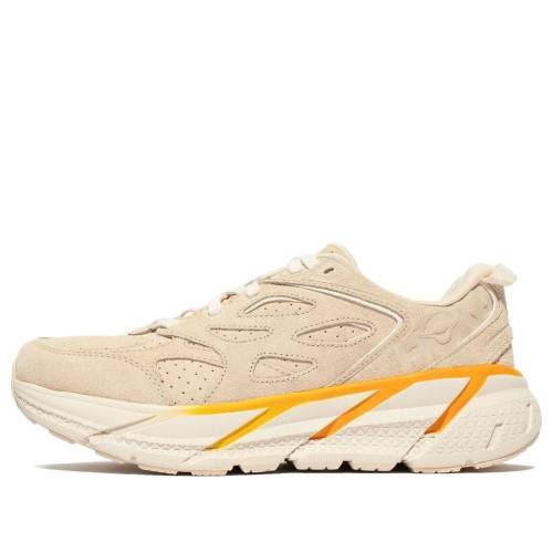 ホカオネオネ スエードクロス スウェード 黄味がかった 黄色 \u0027SHORT BREAD\u0027 スニーカー メンズ HOKA ONE ONE HOKA ONE CLIFTON L SUEDE 1122571-SBRY / SHORT BREAD RADIANT YELLOW