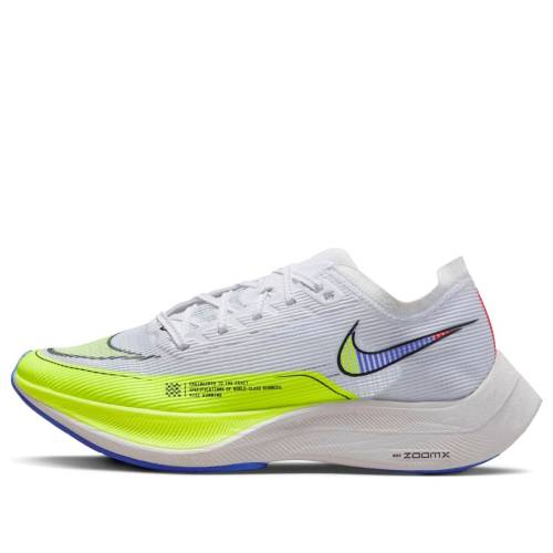 ナイキ NEXT% \u0027WHITE BLUE\u0027 スニーカー レディース NIKE (WMNS) ZOOMX VAPORFLY 2 VOLT RACER CU4123-103 / YELLOWGREY