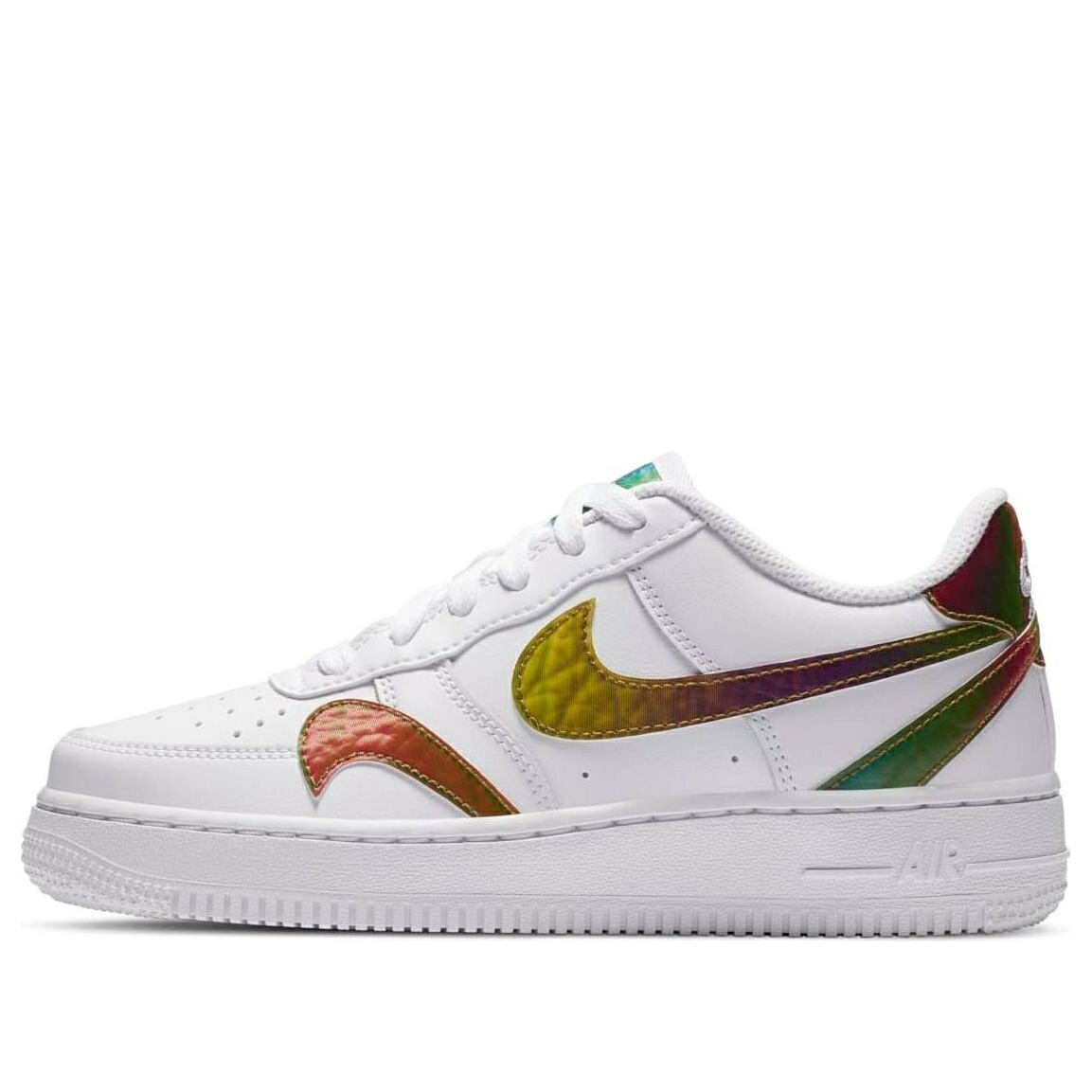 ナイキ 白色 ホワイト エアフォース 'MISPLACED MULTI' ジュニア キッズ NIKE (GS) AIR FORCE 1 LV8 2 SWOOSHES - WHITE CZ5890-100 / WHITE MULTI COLOR ベビー マタニティ スニーカー