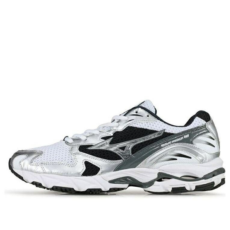 ミズノ ウェーブ ウェイブ 黒色 ブラック 白色 ホワイト 銀色 シルバー WHITE SILVER スニーカー メンズ MIZUNO WAVE RIDER 10 BLACK D1GA210405 / WHITE BLACK SILVER