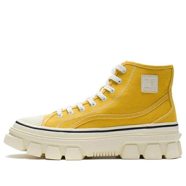 リーニン 古典派音楽 黄味がかった 黄色 白いこと 白いこと \u0027YELLOW WHITE\u0027 スニーカー メンズ LI-NING CF CLASSIC CANVAS HI AGCS206-7 / YELLOW WHITE