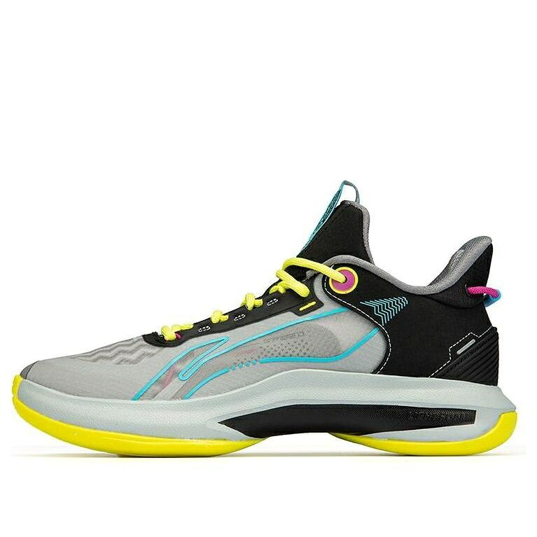 リーニン ミッド 薄墨色 薄墨色 黄味がかった 黄色 \u0027GREY YELLOW\u0027 スニーカー メンズ LI-NING FLASHING MID ABPR069-6 / GREY YELLOW