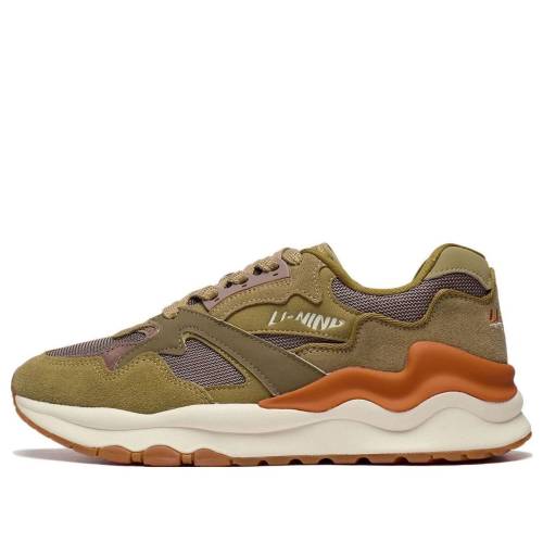 リーニン 緑 グリーン 茶色 ブラウン 'GREEN BROWN' スニーカー メンズ LI-NING 001 SHANHAI AZGT007-4 / GREEN BROWN