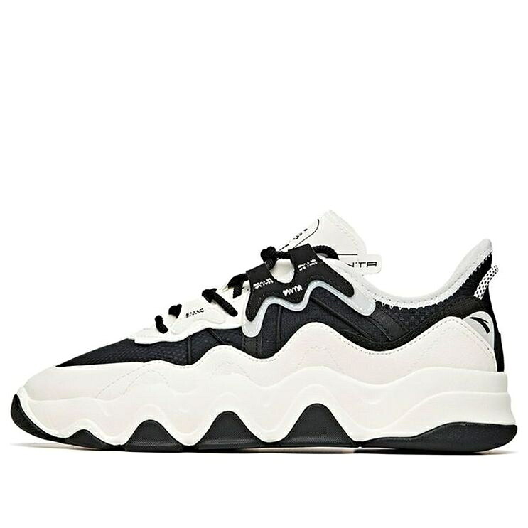 白色 ホワイト 黒色 ブラック 'WHITE BLACK' スニーカー メンズ ANTA YOUNG GENERATION 112128081-5 / WHITE BLACK
