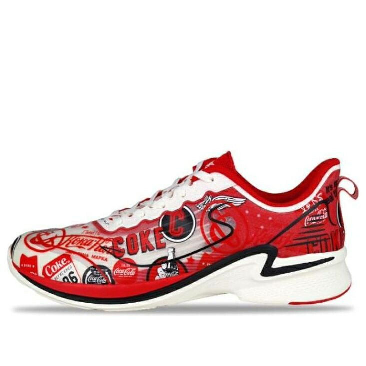 赤 レッド 黒色 ブラック 白色 ホワイト 'RED WHITE' スニーカー メンズ ANTA X COCA-COLA RUNNING 2 LOW 112025541-5 / RED BLACK WHITE