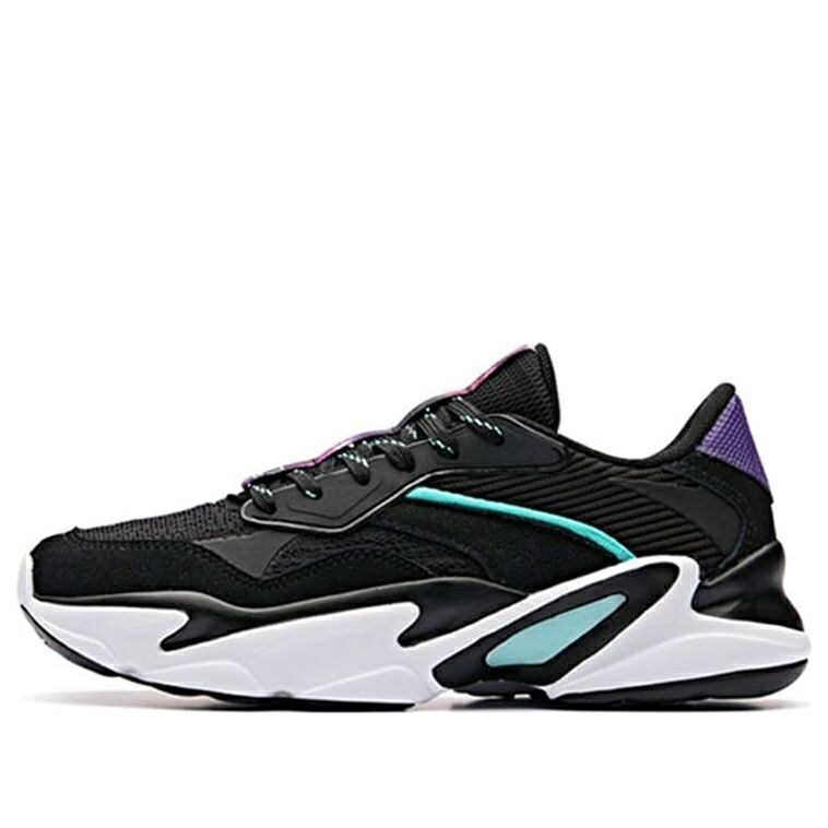 スニーカー 運動すること靴 黒いこと 黒いこと \u0027DAD GREEN\u0027 スニーカー レディース ANTA (WMNS) LIFE RETRO SHOES BLACK 12838808R-5 /