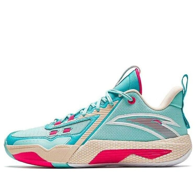 クイック 青色 ブルー ピンク 'MINT PINK' スニーカー メンズ ANTA QUICK BATTLE 5 BLUE 112341113-5 / MINT BLUE PINK｜スニケス
