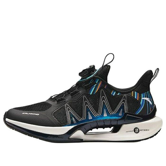 スニーカー 運動靴 黒色 ブラック 白色 ホワイト 青色 ブルー ピンク 'BLACK' ジュニア キッズ ANTA (GS) THE WIND RUNNING SHOES 312425517-6 / BLACK WHITE BLUE PINK ベビー マタニティ スニーカー｜スニケス