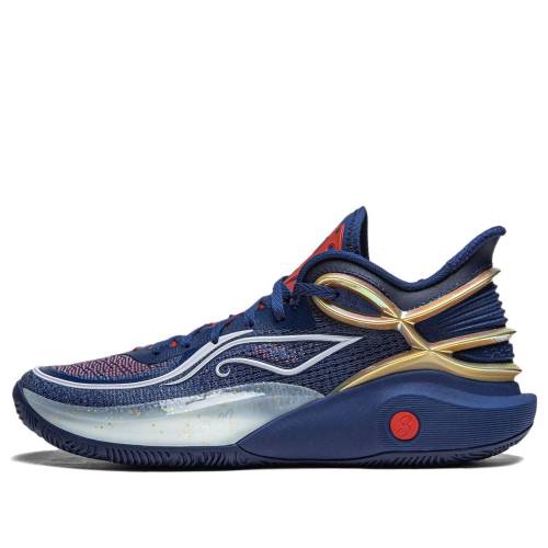 リーニン 紺色 ネイビー ゴールド 赤 レッド C.J. 'AWAY' スニーカー メンズ LI-NING CJ3 MCCOLLUM ABAU007-3 / NAVY GOLD RED｜スニケス
