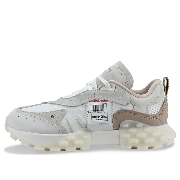 リーニン 白色 ホワイト 茶色 ブラウン 'WHITE BROWN' スニーカー メンズ LI-NING OVERLOAD AZGS033-5 / WHITE BROWN