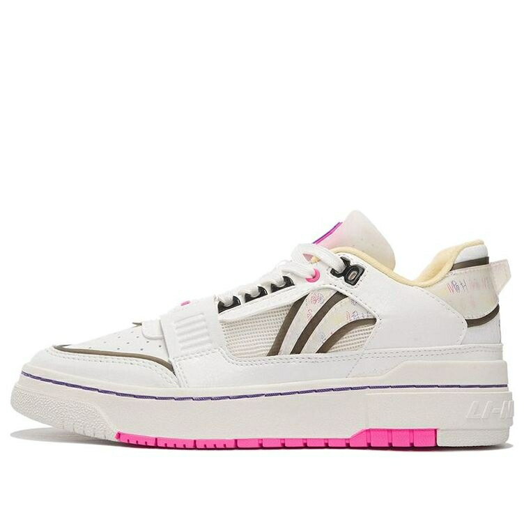 リーニン ルーキー 白色 ホワイト 'CREAM PINK' スニーカー レディース LI-NING (WMNS) BADFIVE ROOKIE WHITE NEON ABCS024-1 / CREAMWHITE