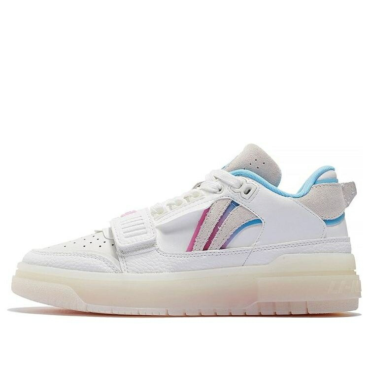 リーニン ルーキー 白色 ホワイト ベージュ 青色 ブルー 紫 パープル 'MILK WHITE' スニーカー レディース LI-NING (WMNS) BADFIVE ROOKIE LOW ABCS050-4 / WHITE BEIGE BLUE PURPLE