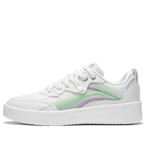 リーニン クラシック 白色 ホワイト 緑 グリーン WHITE GREEN スニーカー レディース LI-NING (WMNS) CLASSIC LEISURE LIGHT AGCS086-3 / WHITE GREEN