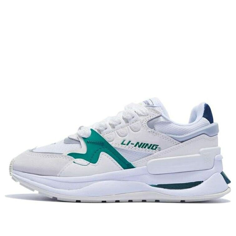 リーニン 白いこと 白いこと 緑 緑であること \u0027WHITE GREEN\u0027 スニーカー レディース LI-NING (WMNS) 001 MOMENT V2 AGCT018-1 / WHITE GREEN