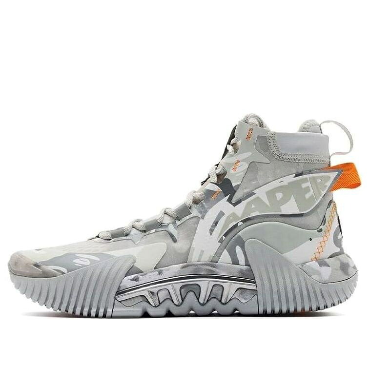 リーニン ご機嫌 薄墨色 薄墨色 \u0027AAPE\u0027 スニーカー メンズ LI-NING BADFIVE 2 HIGH ABFR001-11 / GREY