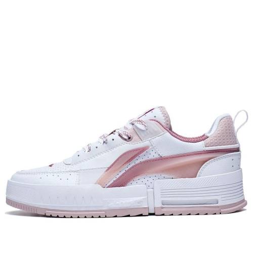 リーニン 心地よい 滑る スニーカー 運動すること靴 白いこと 白いこと サクラ色 \u0027WHITE PINK\u0027 スニーカー レディース LI-NING (WMNS) CASUAL SKATE SHOES AGCT136-3 / WHITE PINK
