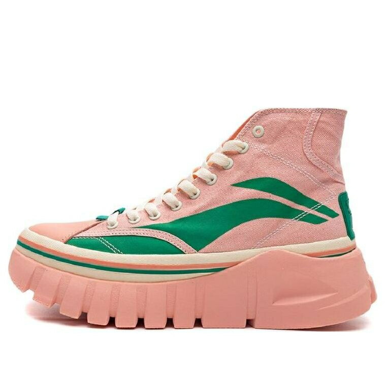 リーニン 縮くれる ウェイブ ブーツ サクラ色 緑 緑であること \u0027PINK GREEN\u0027 スニーカー レディース LI-NING (WMNS) WAVE BOOT AGCP388-3 / PINK GREEN