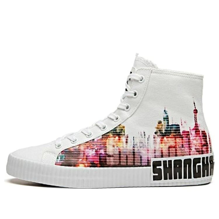 続きもの ご機嫌 白いこと 白いこと \u0027SHANGHAI\u0027 スニーカー レディース ANTA (WMNS) LIFE SERIES SNEAKERS CANVAS HIGH 12948620-1 / WHITE MULTI COLOR