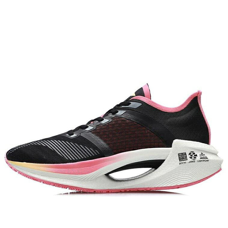 リーニン 黒いこと 黒いこと サクラ色 白いこと 白いこと \u0027BLACK PINK\u0027 スニーカー レディース LI-NING (WMNS) ESSENTIAL ARHR122-2 / BLACK PINK WHITE