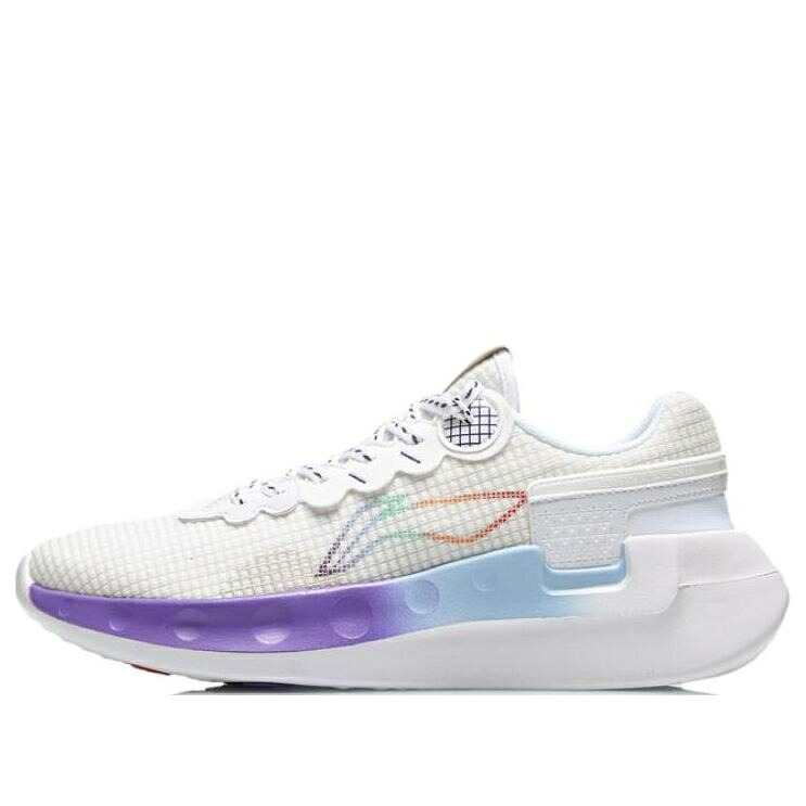 リーニン スニーカー 運動すること靴 白いこと 白いこと 紫 パープル 青碧 青色 \u0027WHITE PURPLE\u0027 スニーカー メンズ LI-NING HAPPY MARATHON RUNNING SHOES ARHT041-1 / WHITE PURPLE BLUE 靴-メンズ靴-スニーカー