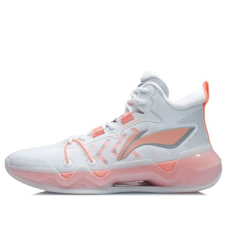 リーニン ミッド 白色 ホワイト 橙 オレンジ BLADE BEGINNING スニーカー メンズ LI-NING SHARP BLADE 2 MID OF ABAR087-2 / WHITE FLUORESCENT LIGHT ORANGE