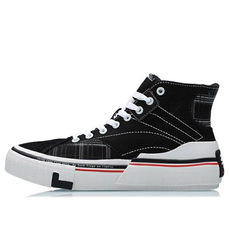 リーニン スニーカー 運動すること靴 白いこと 白いこと 黒いこと 黒いこと 赤 赤いこと \u0027BLACK RED\u0027 スニーカー レディース LI-NING (WMNS) CANVAS HI SHOES WHITE AECR008-4 / BLACK WHITE RED