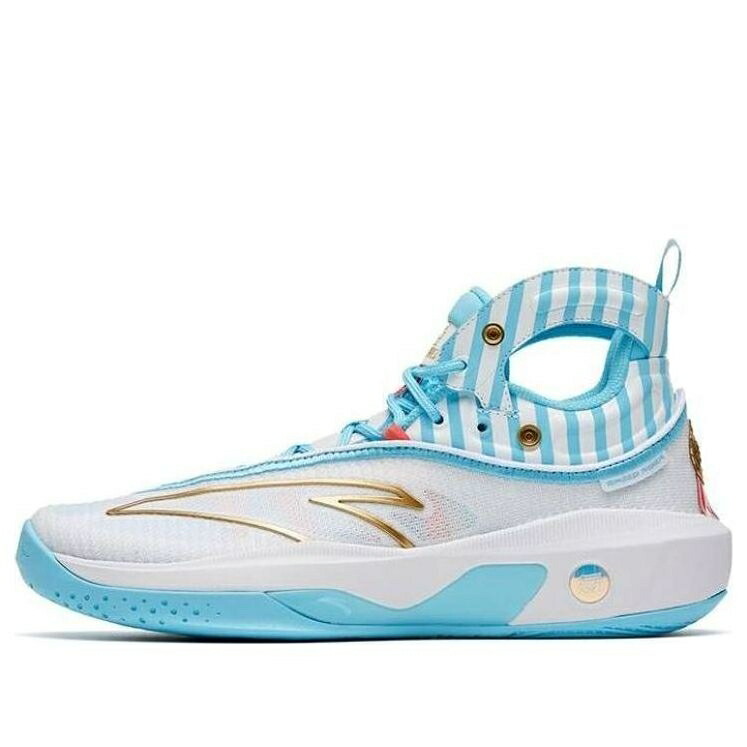 白色 ホワイト 青色 ブルー ゴールド 'SAILOR TANG' スニーカー メンズ ANTA KLAY THOMPSON 8 112321101-4 / WHITE BLUE GOLD