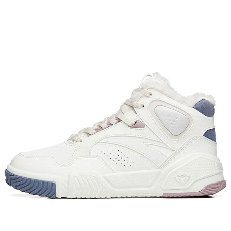 灰色 グレー 白色 ホワイト 青色 ブルー 'WHITE FLAME' スニーカー レディース ANTA (WMNS) HIGH-TOP SKATEBOARD SNEAKERS GREY 122248990R-1 / WHITE BLUE