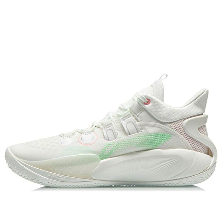 リーニン 白いこと 白いこと 緑 緑であること \u0027MILK WHITE\u0027 スニーカー メンズ LI-NING SONIC 9 LOW ABAR039-5 / WHITE GREEN