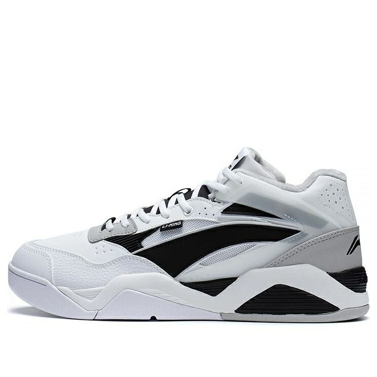 リーニン 白色 ホワイト 黒色 ブラック WHITE BLACK スニーカー メンズ LI-NING LN BBS AGCS319-1 / WHITE BLACK