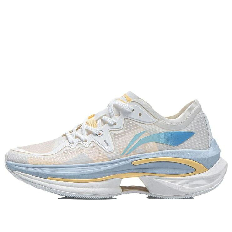 リーニン 白色 ホワイト 青色 ブルー 灰色 グレー 黄色 イエロー 'WHITE BLUE' スニーカー レディース LI-NING (WMNS) WUSHI 5S MONO ARHR212-4 / WHITE BLUE GREY YELLOW｜スニケス