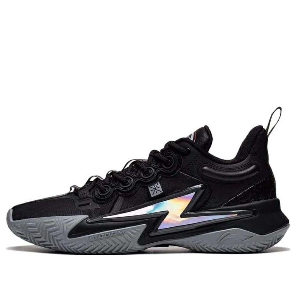 リーニン ウェイド 黒色 ブラック 銀色 シルバー 'FIRST BORN' スニーカー メンズ LI-NING WADE SON OF FLASH ABPT019-7 / BLACK SILVER