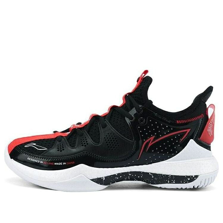 リーニン 黒色 ブラック 白色 ホワイト 赤 レッド 'BLACK WHITE' スニーカー メンズ LI-NING HALBERD 3 AYAS024-2 / BLACK WHITE RED｜スニケス