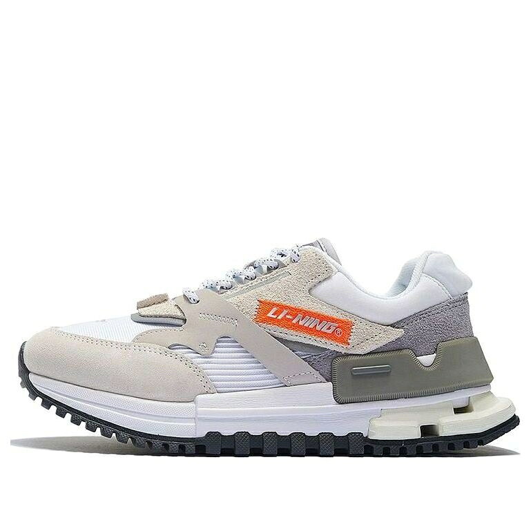 リーニン 古典派音楽 薄墨色 薄墨色 橙 オレンジ色 \u0027GREY ORANGE\u0027 スニーカー レディース LI-NING (WMNS) 001 CLASSIC AZGS078-4 / GREY ORANGE