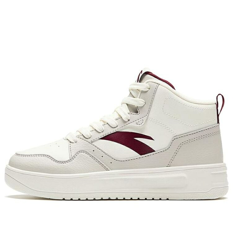 シリーズ ハイ 白色 ホワイト ワイン色 バーガンディー 灰色 グレー 'WHITE BURGUNDY' スニーカー レディース ANTA (WMNS) SKATEBOARDING SERIES SNEAKERS HIGH 922348002Q-2 / WHITE BURGUNDY GREY|スニケス