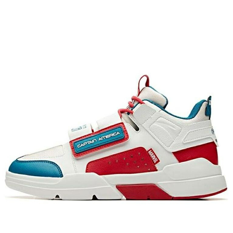 スニーカー 運動靴 白色 ホワイト 青色 ブルー 赤 レッド 'CAPTAIN AMERICA' スニーカー メンズ ANTA X MARVEL RUNNING SHOES 91948077-1 / WHITE BLUE RED