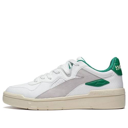リーニン ともし火 緑 緑であること 白いこと 白いこと ベージュ \u0027WHITE BEIGE\u0027 スニーカー メンズ LI-NING SUPERWAVE LITE GREEN AGCT115-5 / WHITE GREEN BEIGE