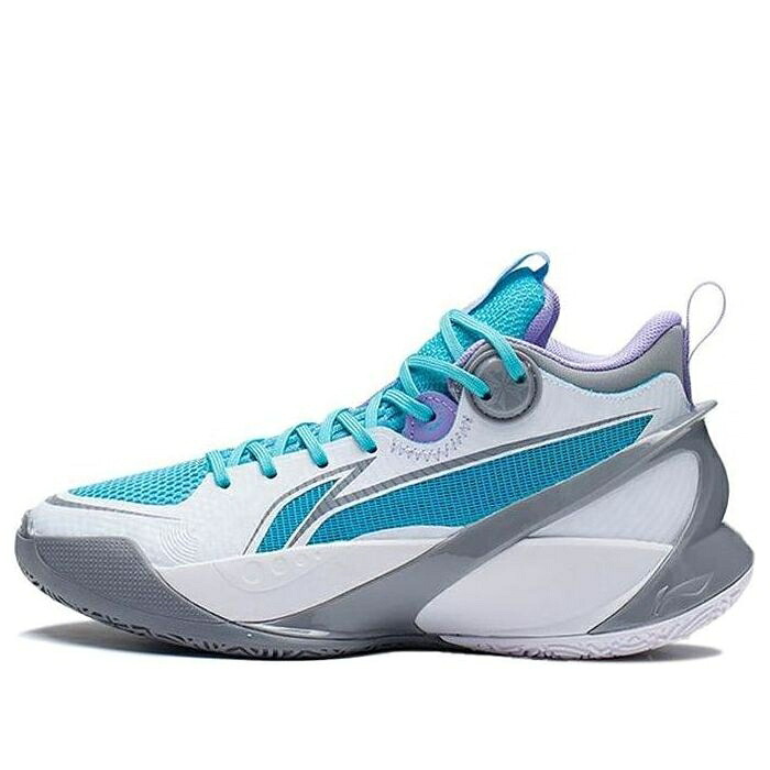 リーニン ミッド 白色 ホワイト 'WHITE GREY' ジュニア キッズ LI-NING (GS) SONIC 10 V1 MID YKBS022-1 / WHITE GREYBLUE ベビー マタニティ スニーカー