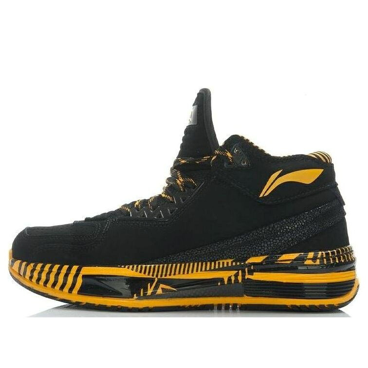 リーニン ウェイド 黒いこと 黒いこと 黄味がかった 黄み \u0027CAUTION\u0027 スニーカー メンズ LI-NING WAY OF WADE 2 ABAH017-6 / BLACK YELLOW 靴-スニーカー