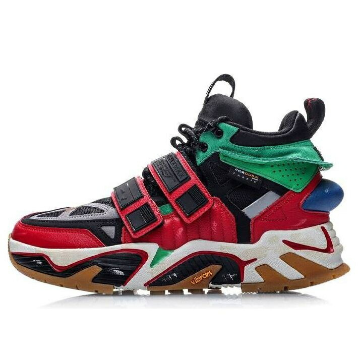 リーニン 赤 レッド ニューヨーク BLACK GREEN スニーカー メンズ LI-NING SILVERY HI X NEW YORK FASHION WEEK RED AGBP083-4 / BLACKREDGREEN
