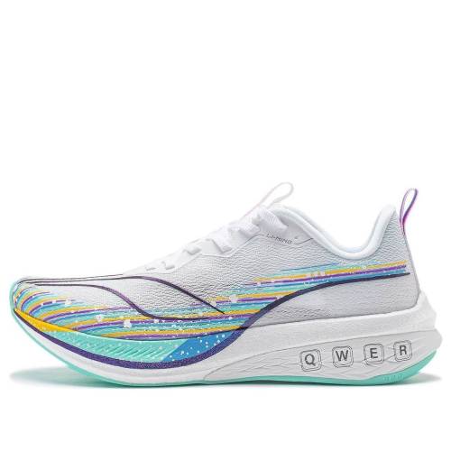 リーニン プロ アクア 白色 ホワイト 青色 ブルー 紫 パープル 'WHITE BLUE' スニーカー レディース LI-NING (WMNS) DARK HORSE 6 PRO X LEAGUE OF LEGENDS AQUA ARMT014-17 / WHITE BLUE PURPLE